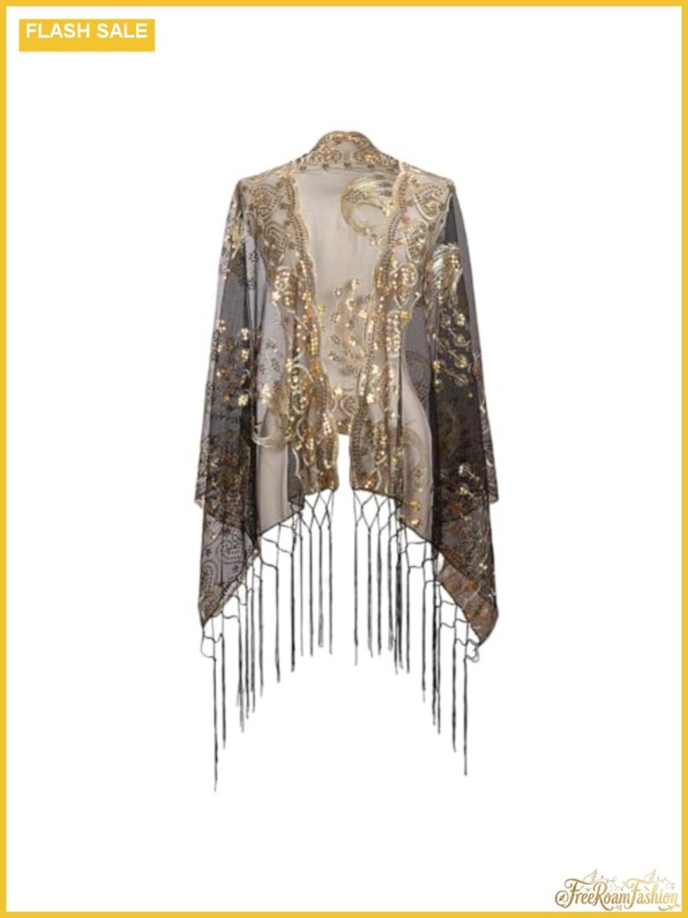 Sequin Fringe Tassel Shawl Wrap Long Chiffon Pashmina Evening Wedding Formal